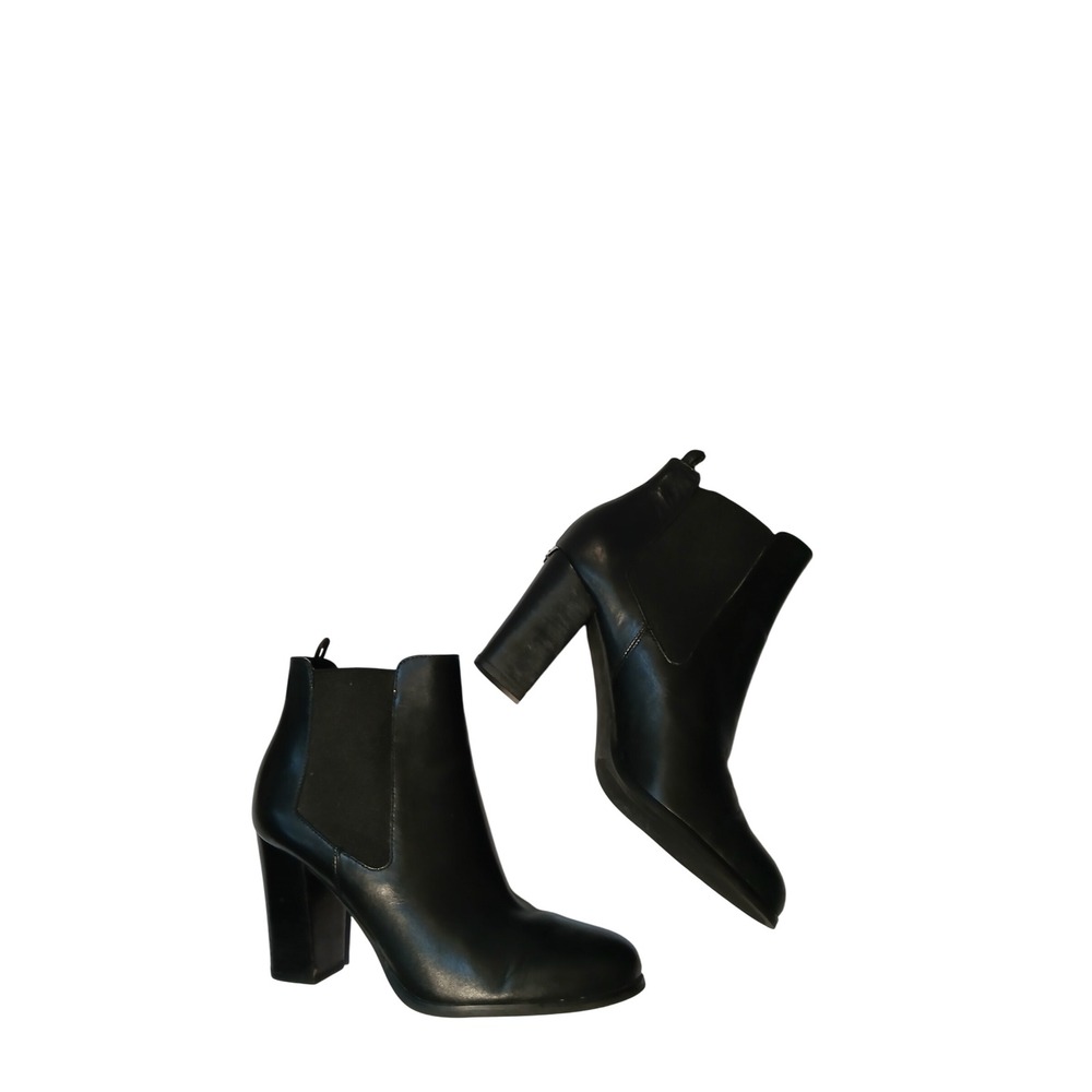 Michael Kors Black Leather Block Heel Chelsea Ankle Boots Women's Size 8.5 - Picture 5 of 8